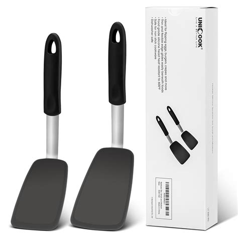spatula turner|Unicook 2 Pack Flexible Silicone Spatula, Turner, .